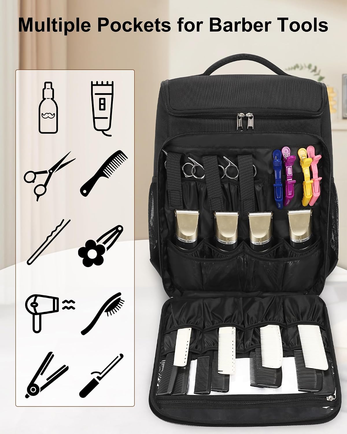 Relavel Bolsa de peluquería, herramientas para el cabello, bolsa de...