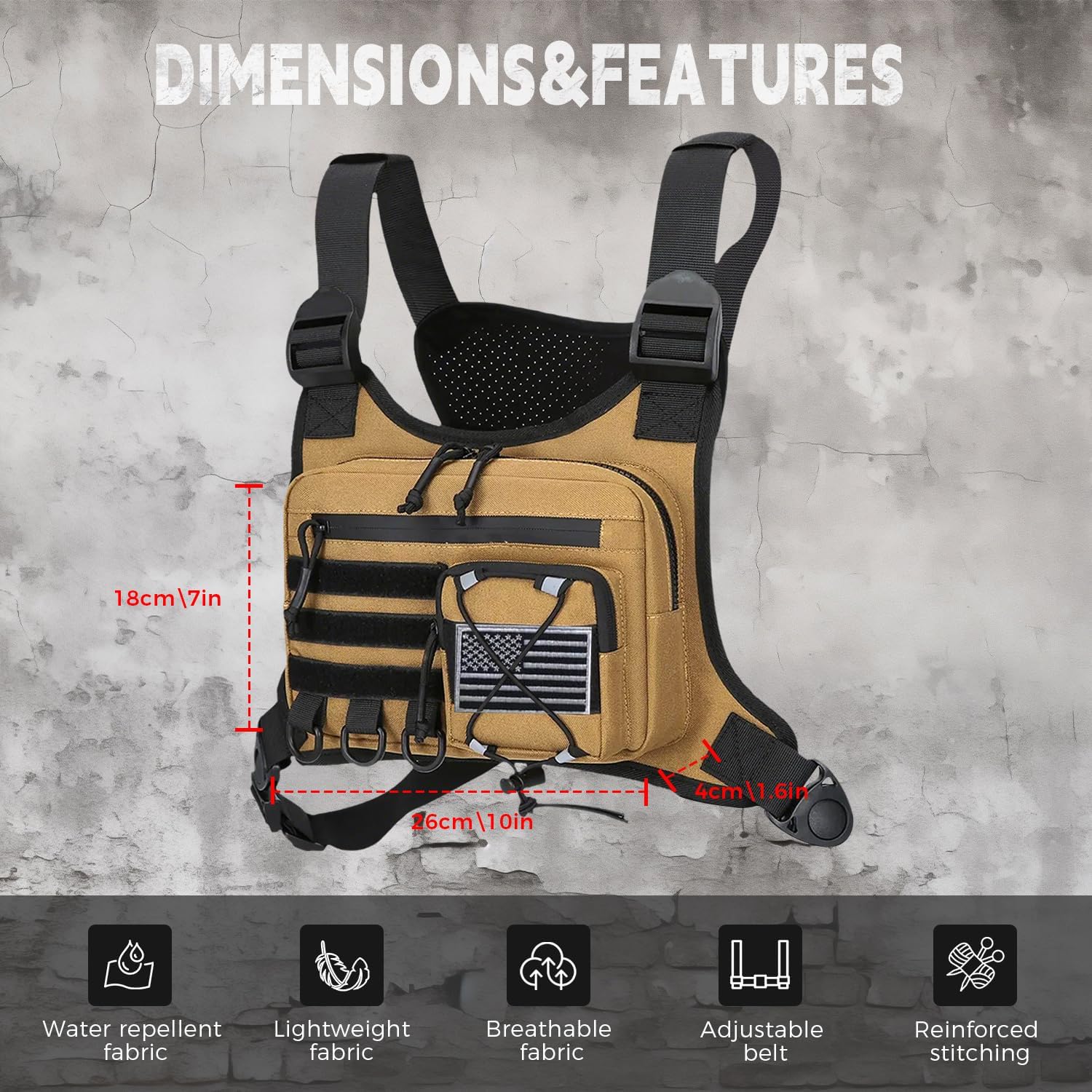 koculemi Bolsa de Pecho para Deportes al Aire Libre para Hombres, F...