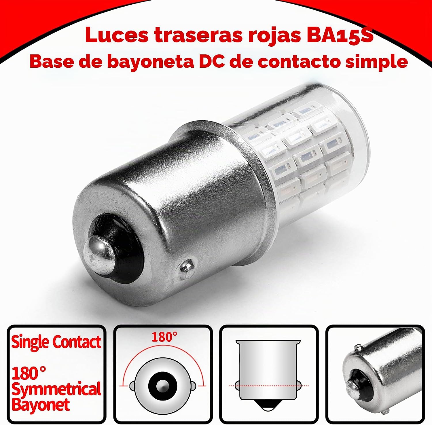Ziomitus Bombillas LED rojas 1156 BA15S 1003 1141 7506 P21W 12V | R...