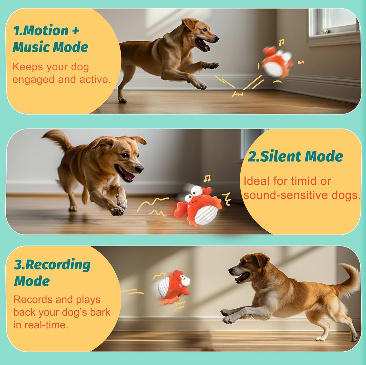 GUKCO Juguetes Interactivos para Perros en Forma de Cangrejo \u2013...