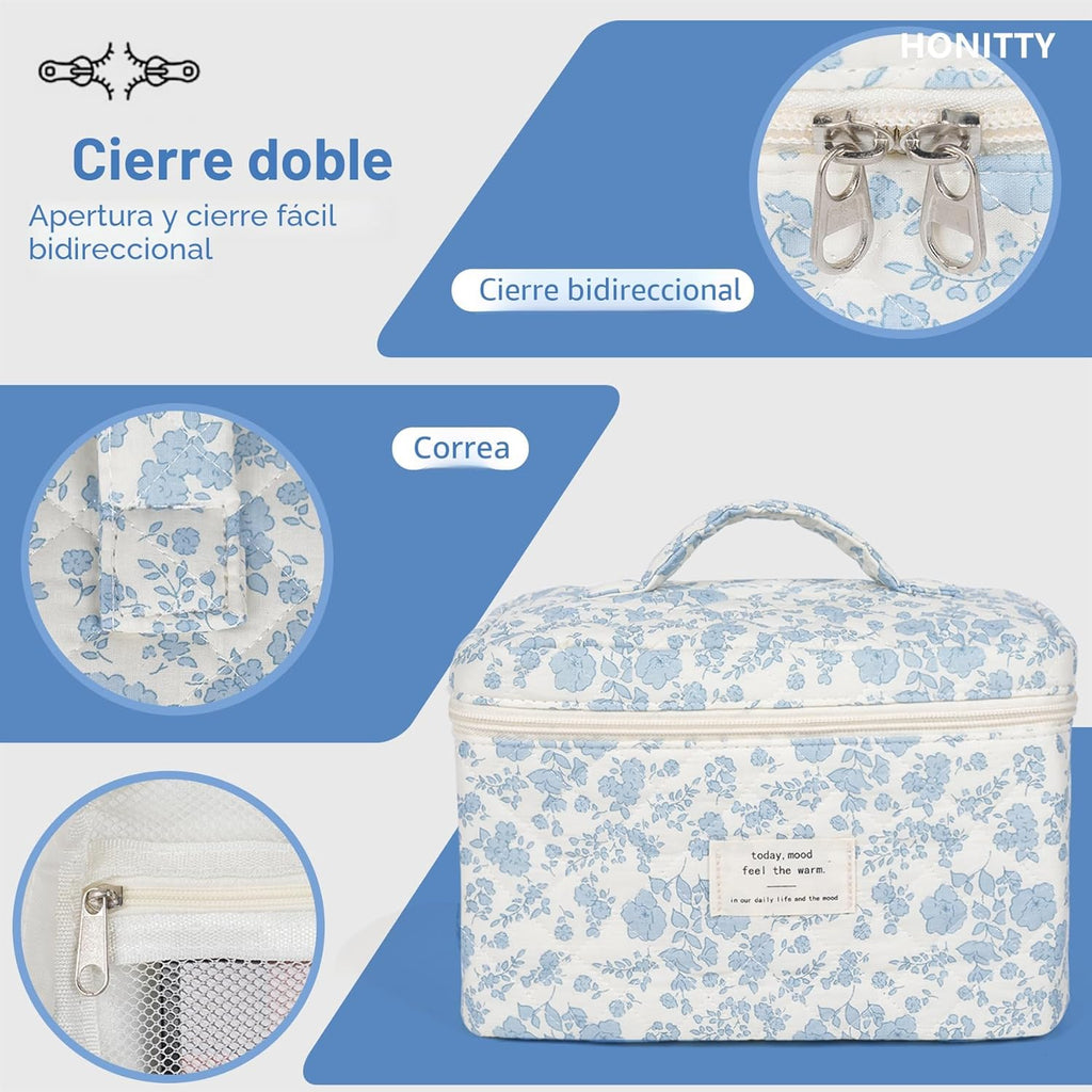 Bolsa de maquillaje, bolsa de cosméticos acolchada, bolsa de maquil...