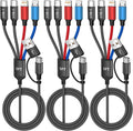 Cable de carga de viaje 4 en 2 con puerto dual tipo C, cables de ca...