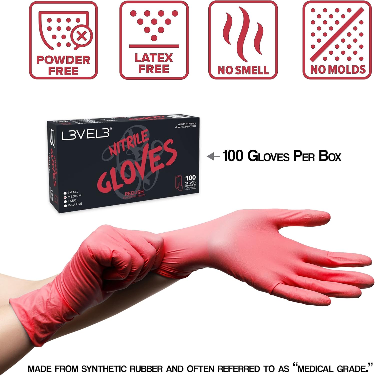 L3 Guantes de Nitrilo Nivel 3 - Guantes Desechables Profesionales d...