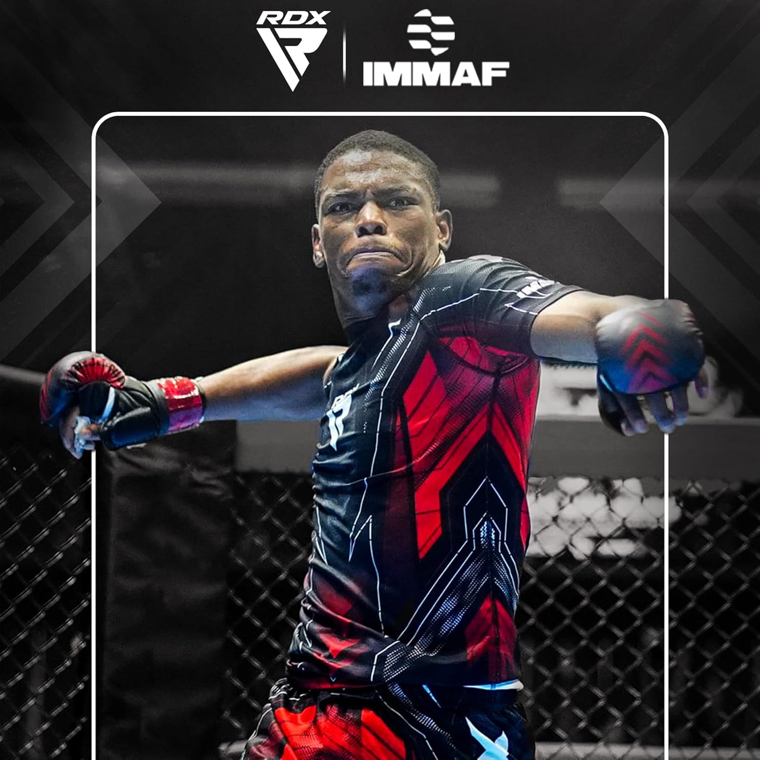 RDX IMMAF - Guantes de agarre de sparring aprobados, diseño híbrido...