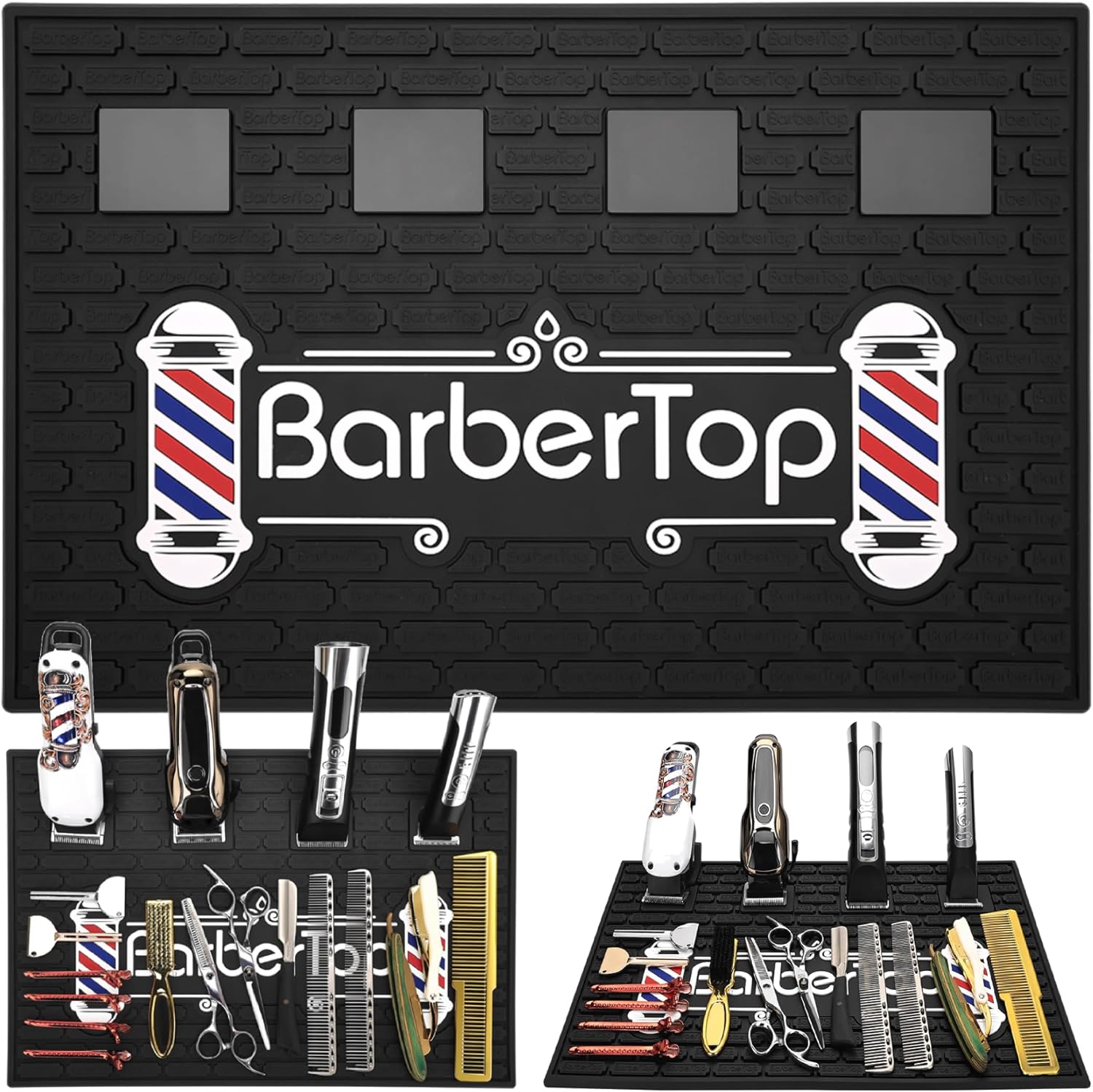 Tapete magnético de peluquero para cortapelas, 17.7 x 11.8 pulgadas...