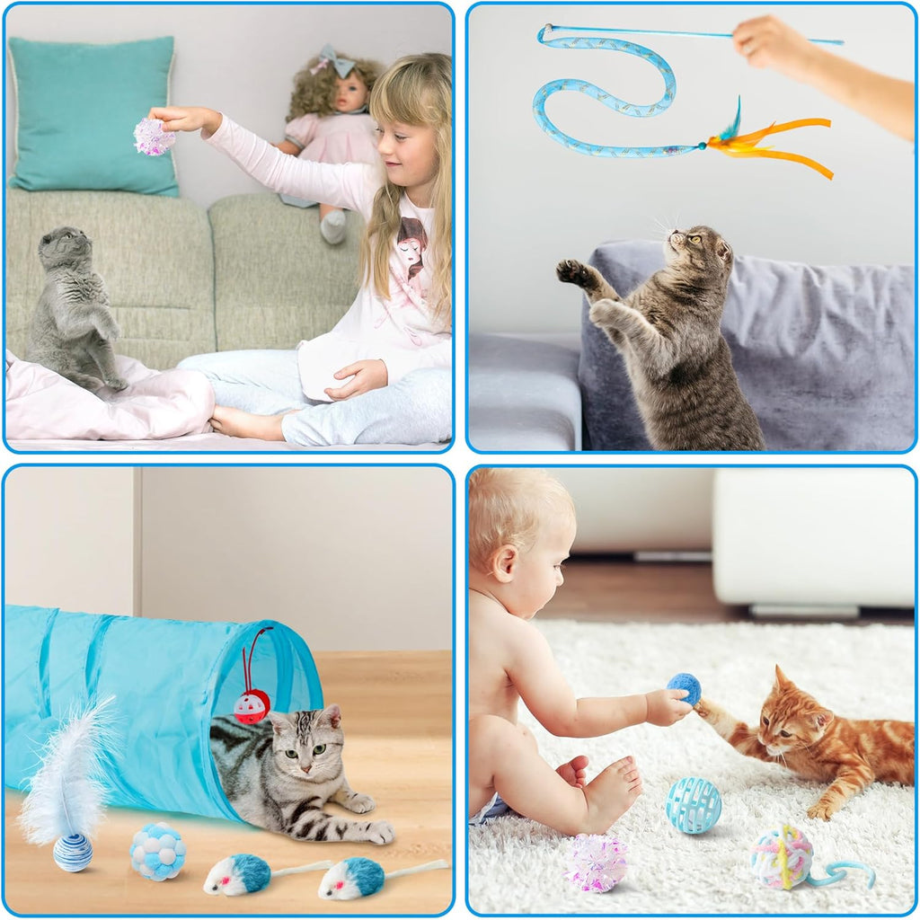 MALLMALL6 Juego de 11 piezas de juguetes para gatos - Pack interact...