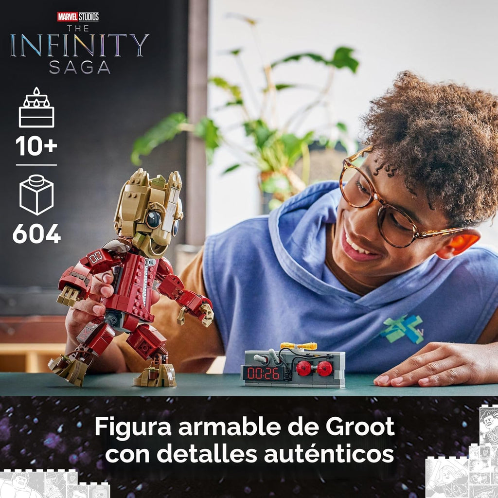 LEGO Marvel Ravager Enterizo Groot Building Toy para niños y niñas,...