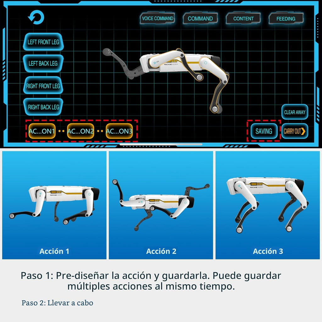 Dingdongwu Smart Robot Dog - Mascota interactiva STEM con control d...