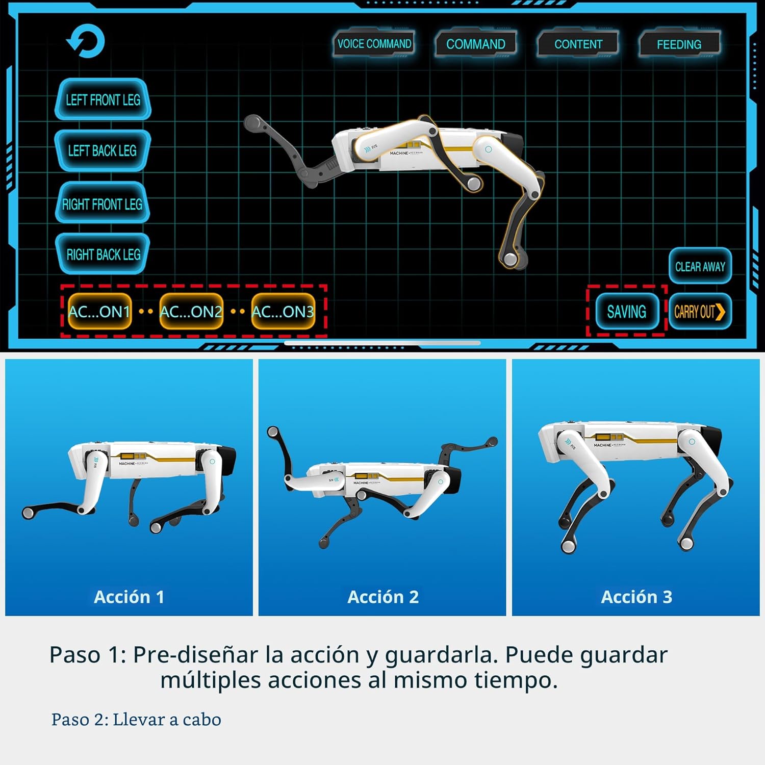 Dingdongwu Smart Robot Dog - Mascota interactiva STEM con control d...
