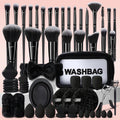 HGHDBT Juego de 65 brochas de maquillaje negro, kit de maquillaje p...