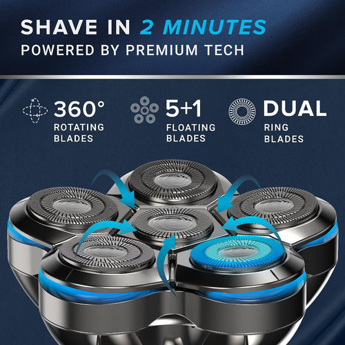 Afeitadora eléctrica de cabeza para hombres calvos: maquinilla de a...