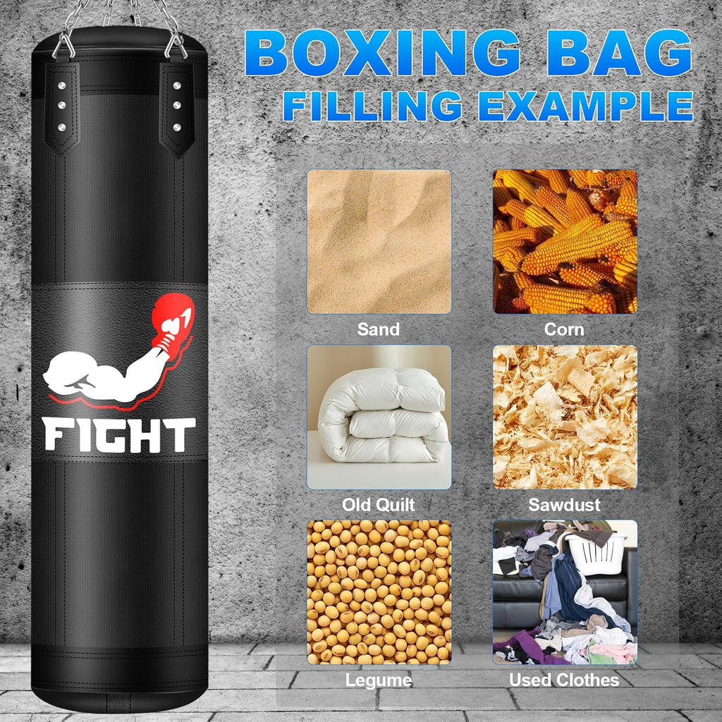 Juego de saco de boxeo para adultos, juego de saco de boxeo pesado...