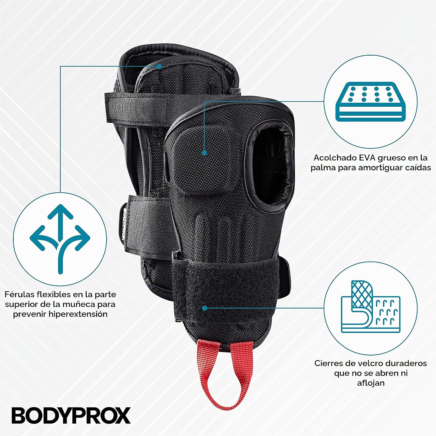 BODYPROX Protectores de muñeca por impacto (1 par) para snowboard,...