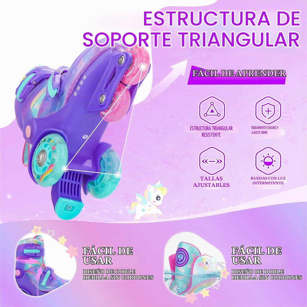 METROLLER Patines de equilibrio con ruedas ajustables para niños pe...