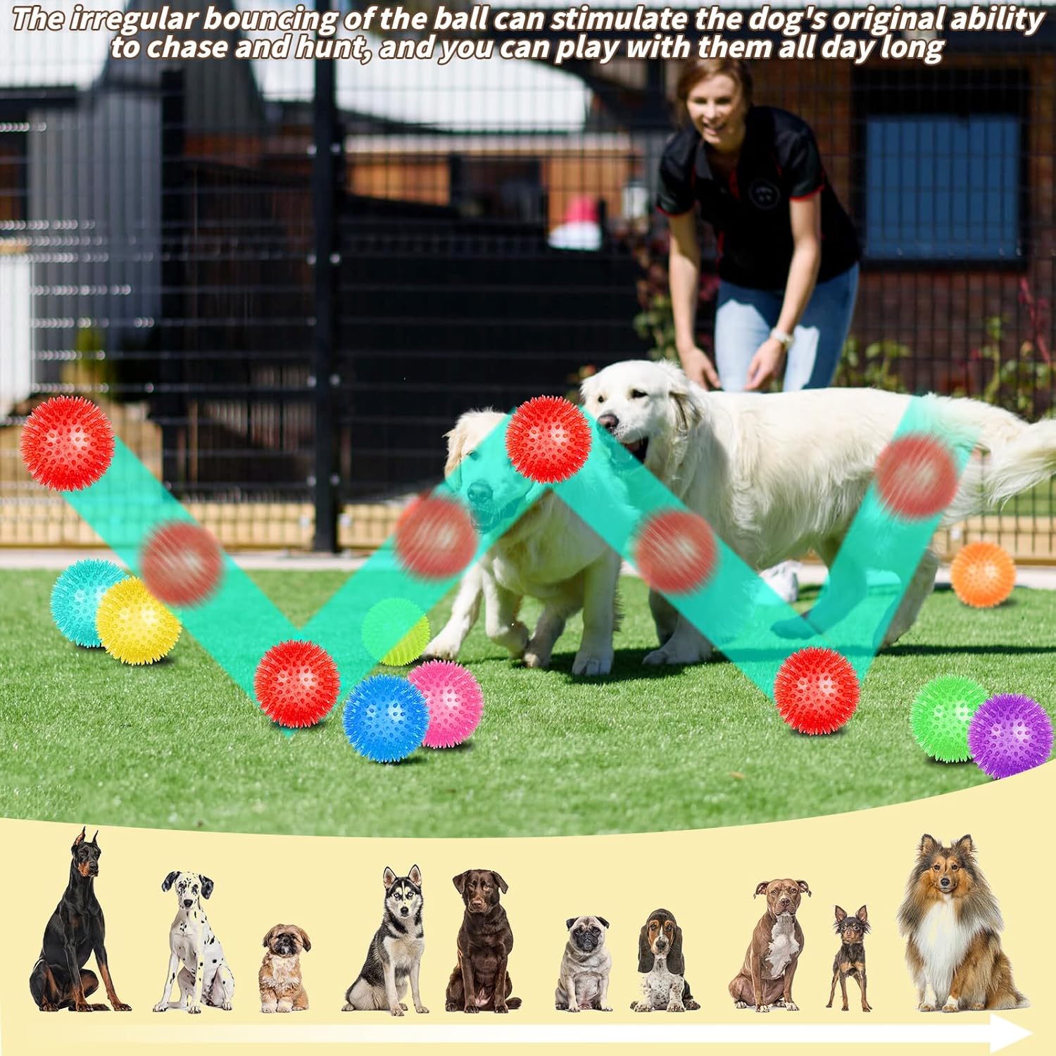 UZLU 18 bolas chirriantes de juguete para perros de 3.5 pulgadas, j...
