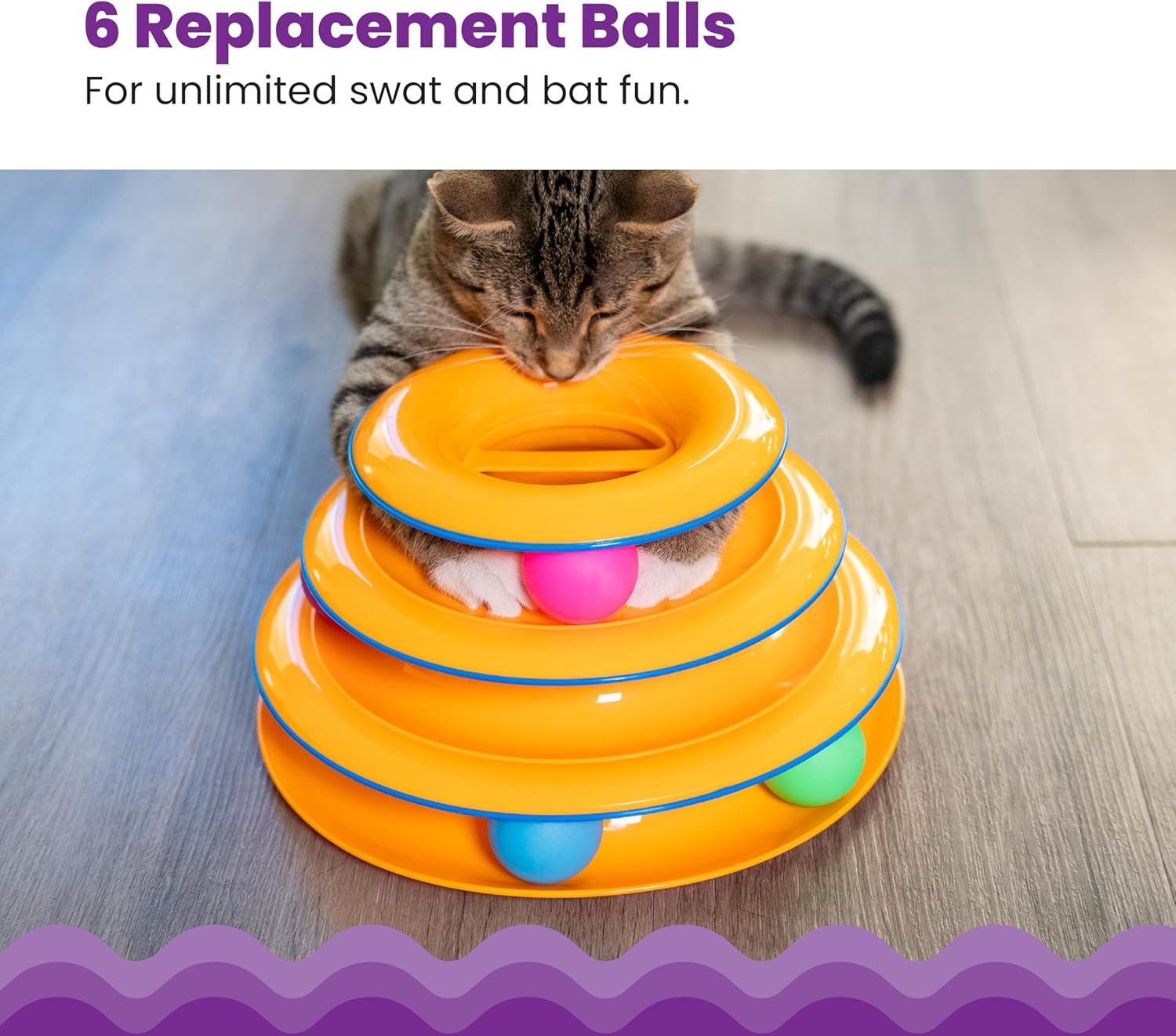 Catstages - Bolas de repuesto para juguetes de circuito para gatos,...