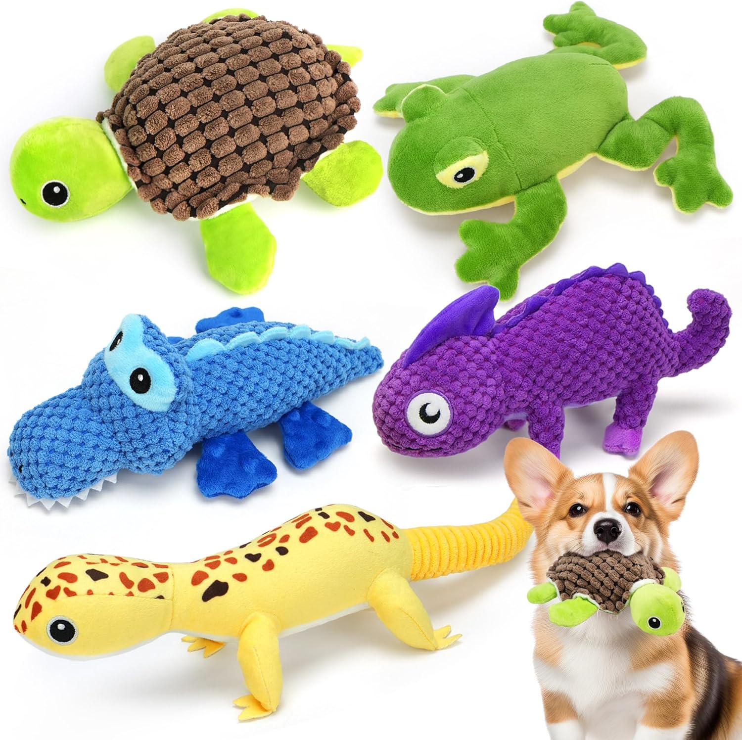 Prime Pets Juguetes para perros, paquete de 5, juguetes chirriantes...