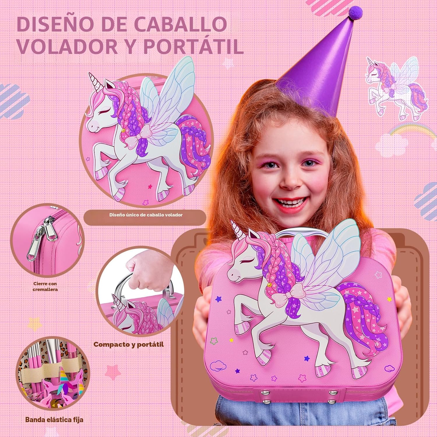 Beayuck Kit de Maquillaje para Niñas - Kit de Juguetes de Maquillaj...