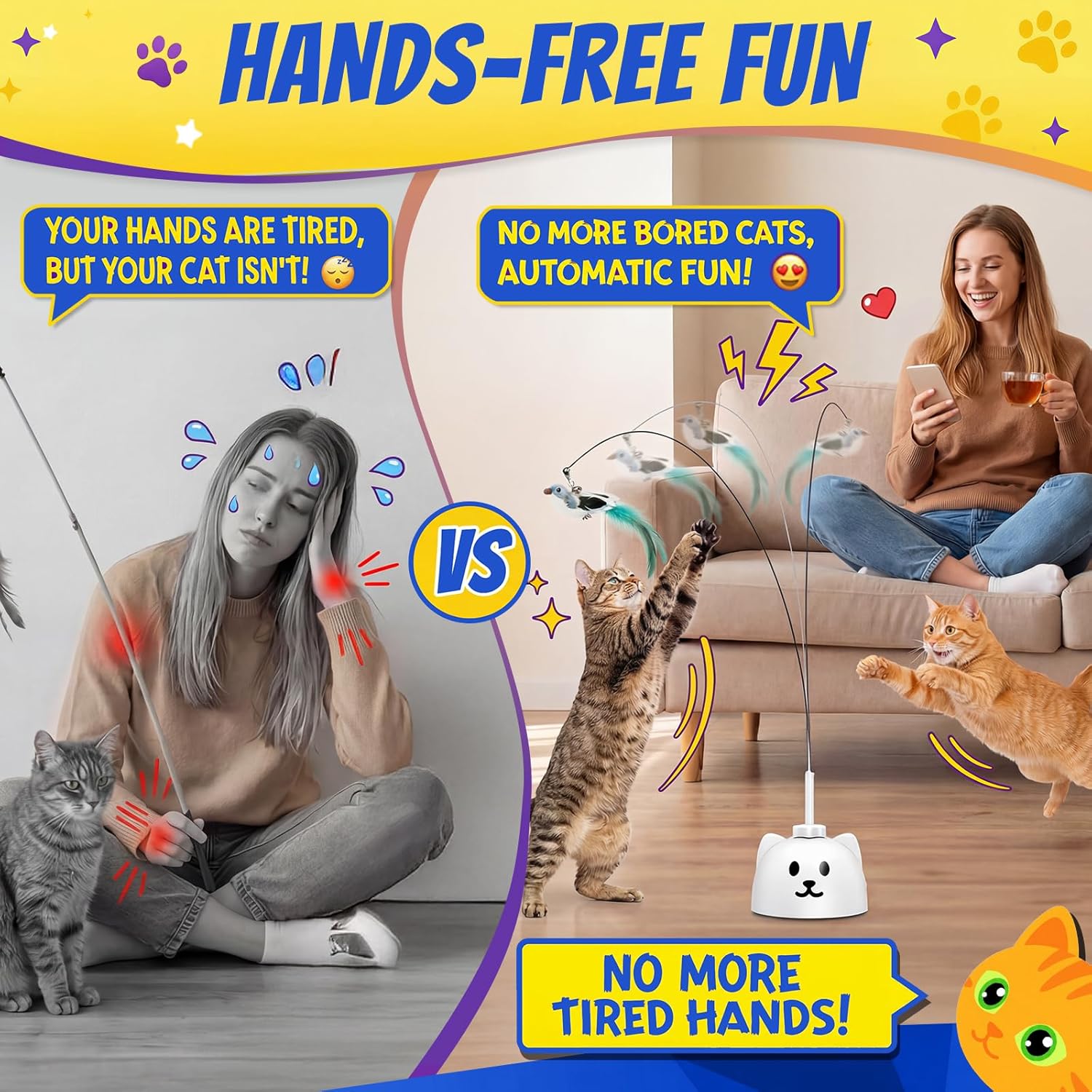 Juguetes interactivos para gatos de interior \u2013 Juguete automát...