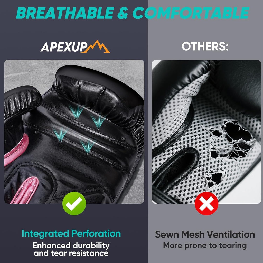 APEXUP Guantes de boxeo para hombres y mujeres, guantes de entrenam...
