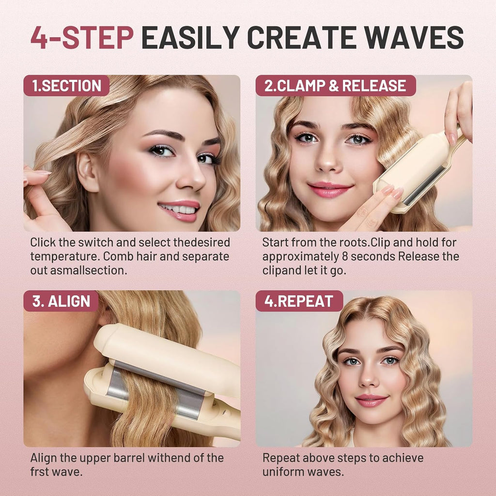 Tieumioe Beach Waver - Plancha rizadora para mujer de 1.25 pulgadas...