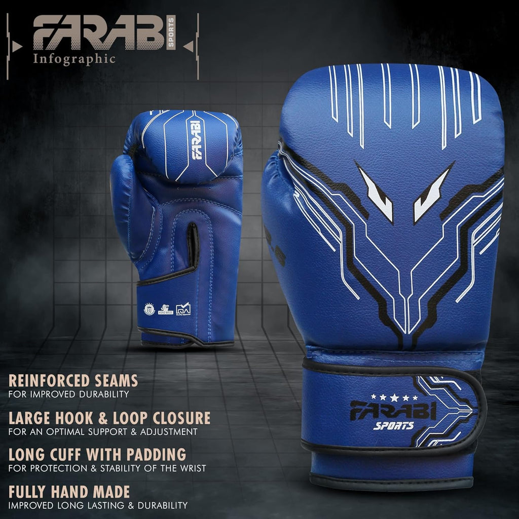 Farabi Sports Guantes de boxeo para niños y niñas, guantes de kickb...