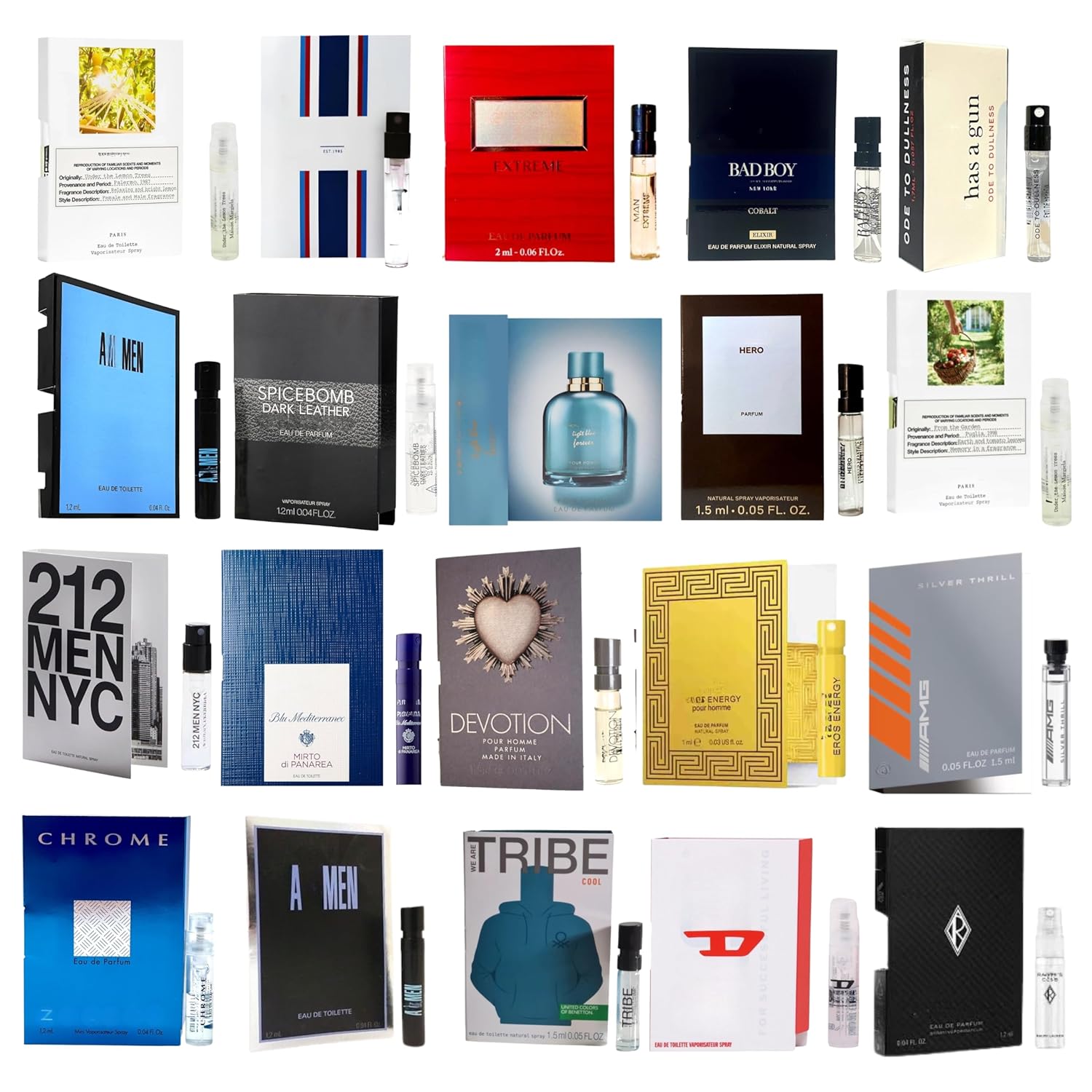 Muestras de colonia Infinite Scents para hombre - 12 marcas de frag...