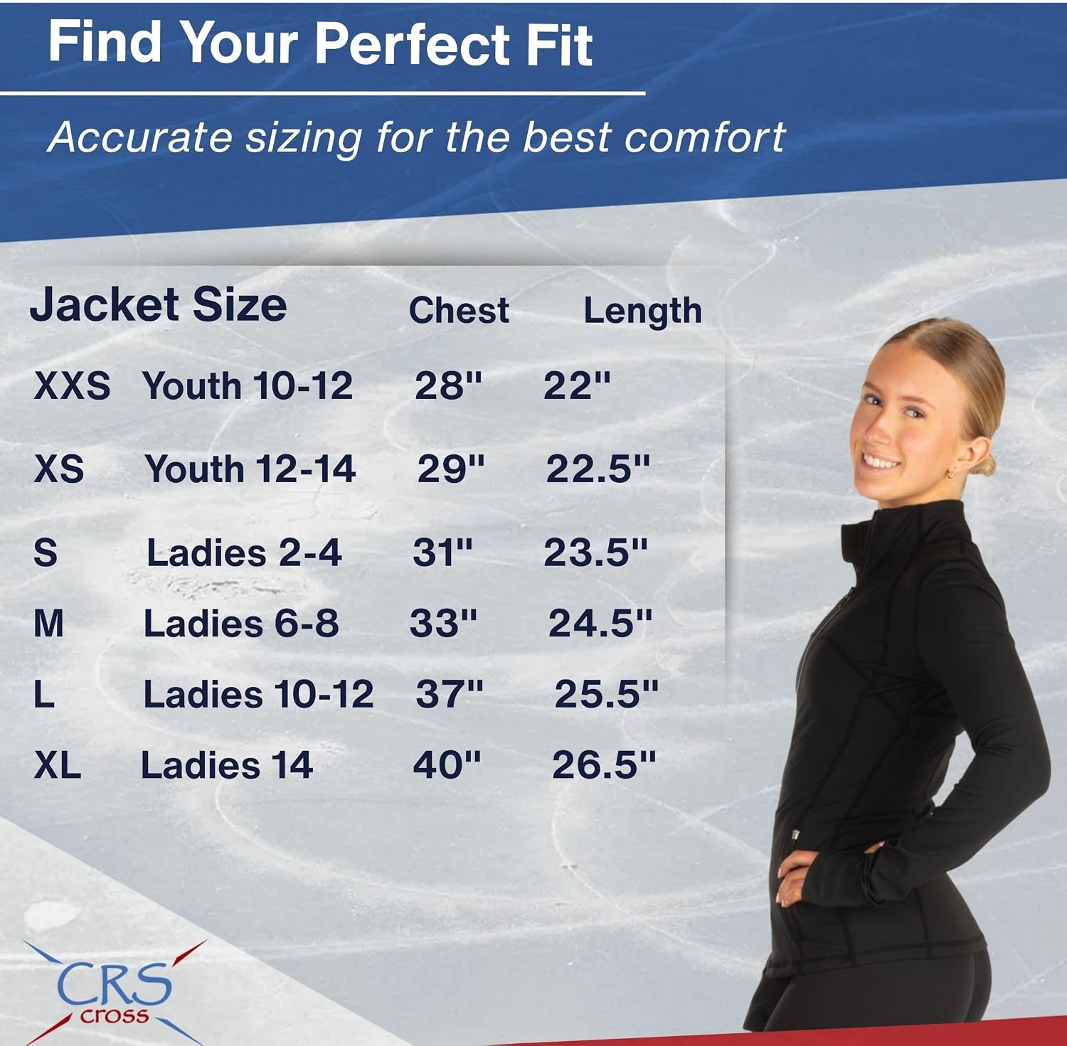CRS Cross Chaqueta de calentamiento para patinaje sobre hielo. Crem...