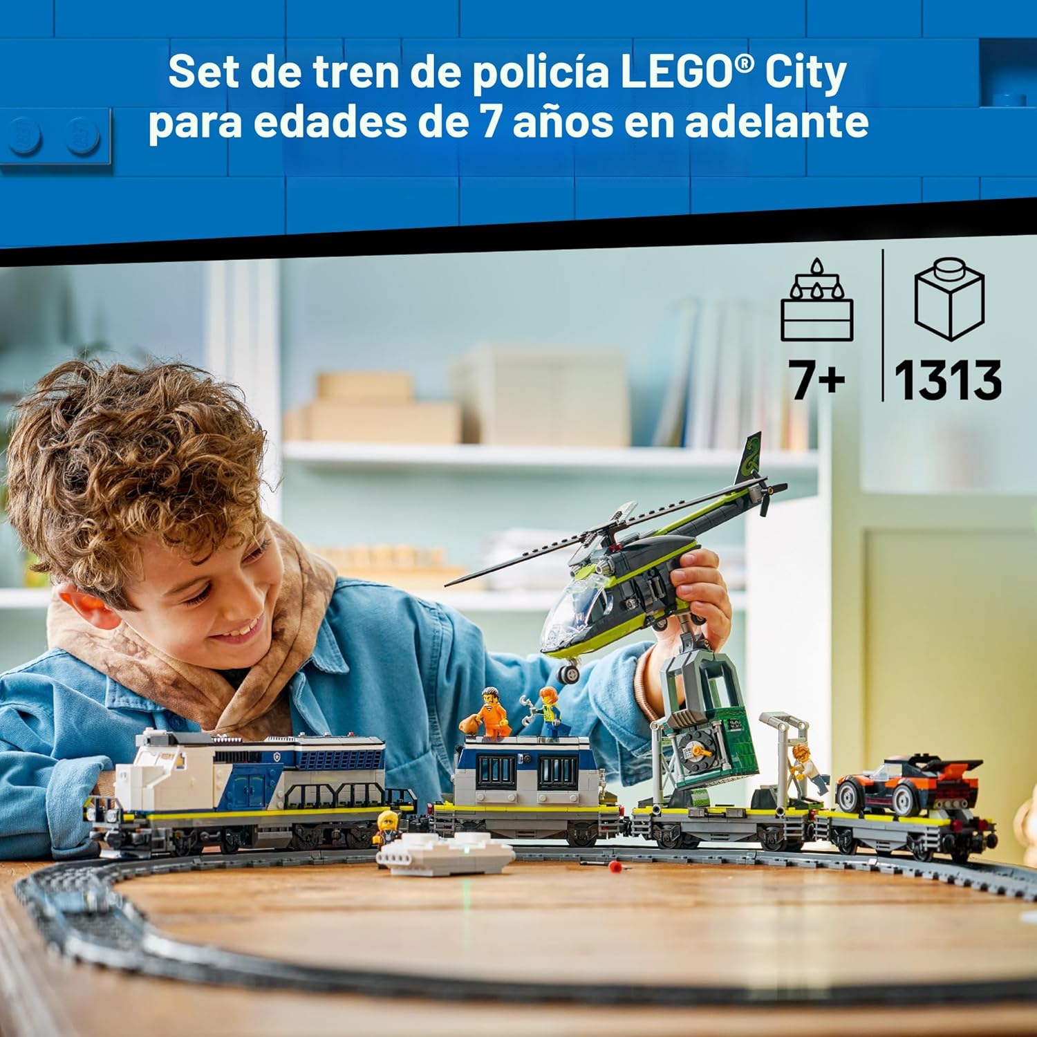 LEGO City Police Train Heist - Juego de tren con juguete de coche d...