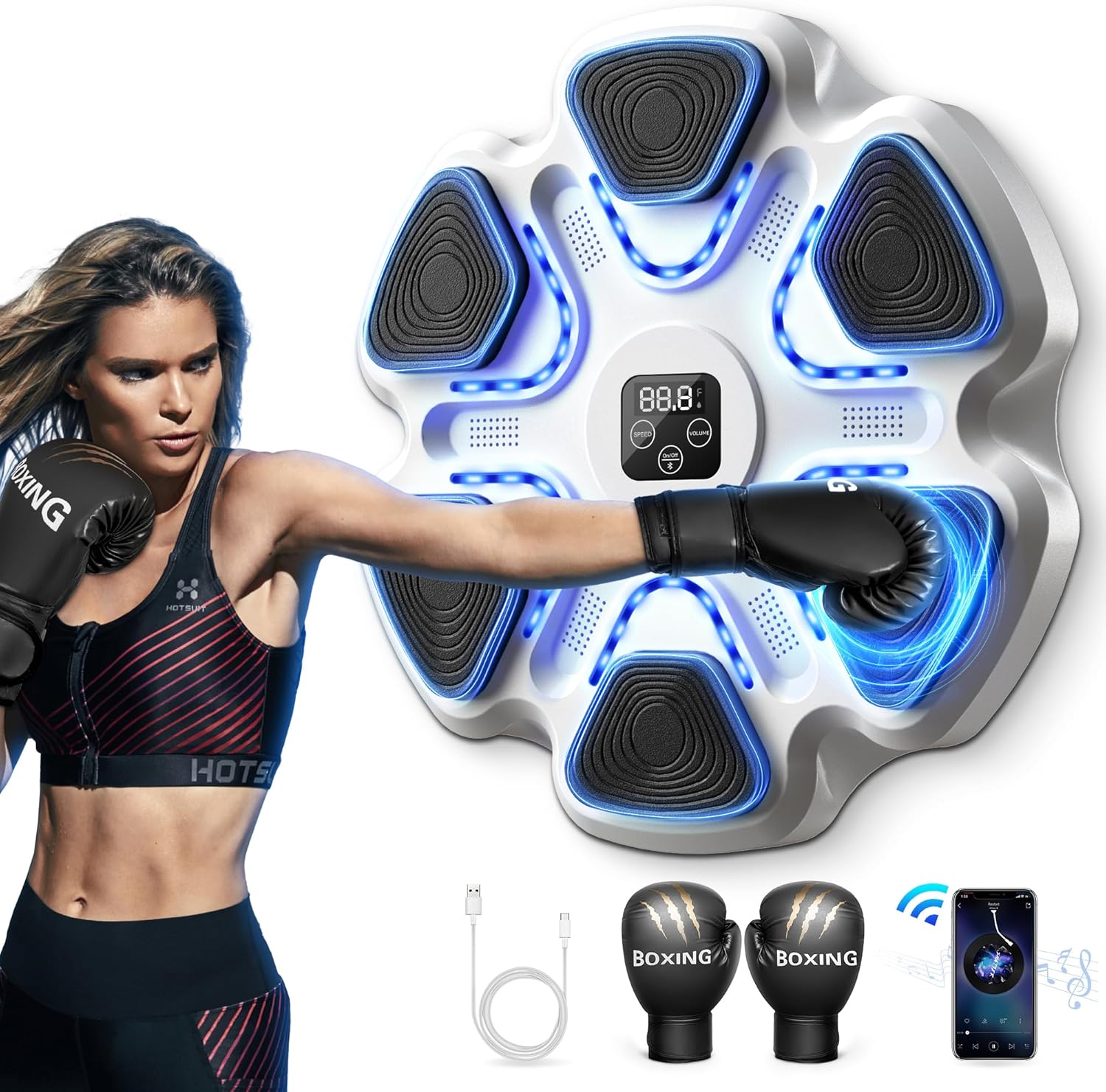 SPIEEK Máquina de Boxeo Musical con Guantes para Adultos Máquina de...