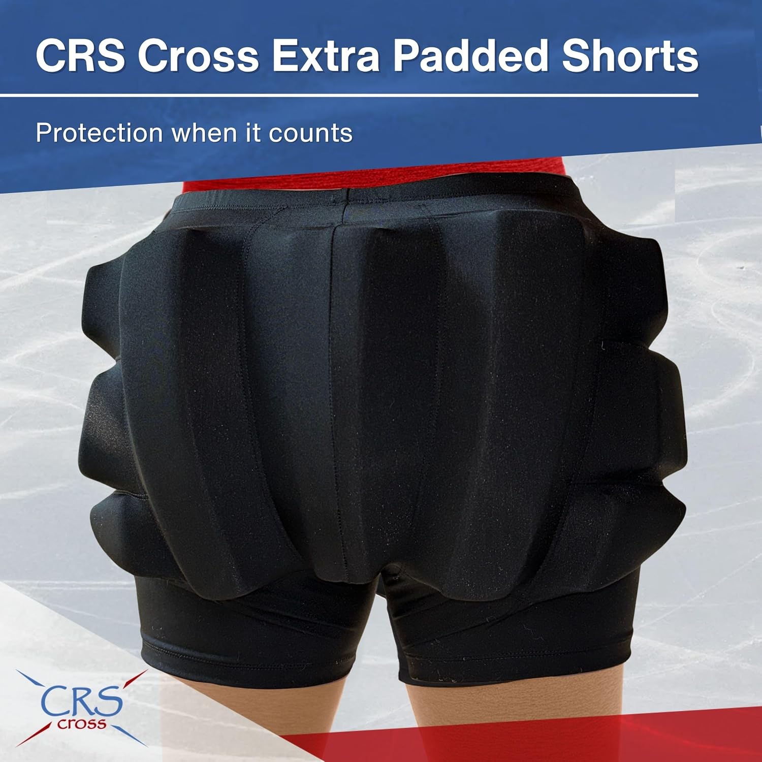 CRS Cross Pantalones cortos acolchados extra gruesos para patinaje...