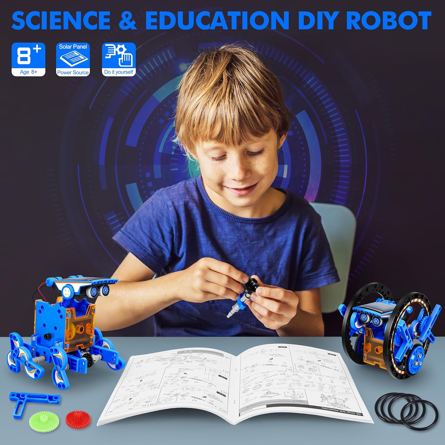 STEM - Juguetes educativos 13 en 1 de robots de energía solar para...