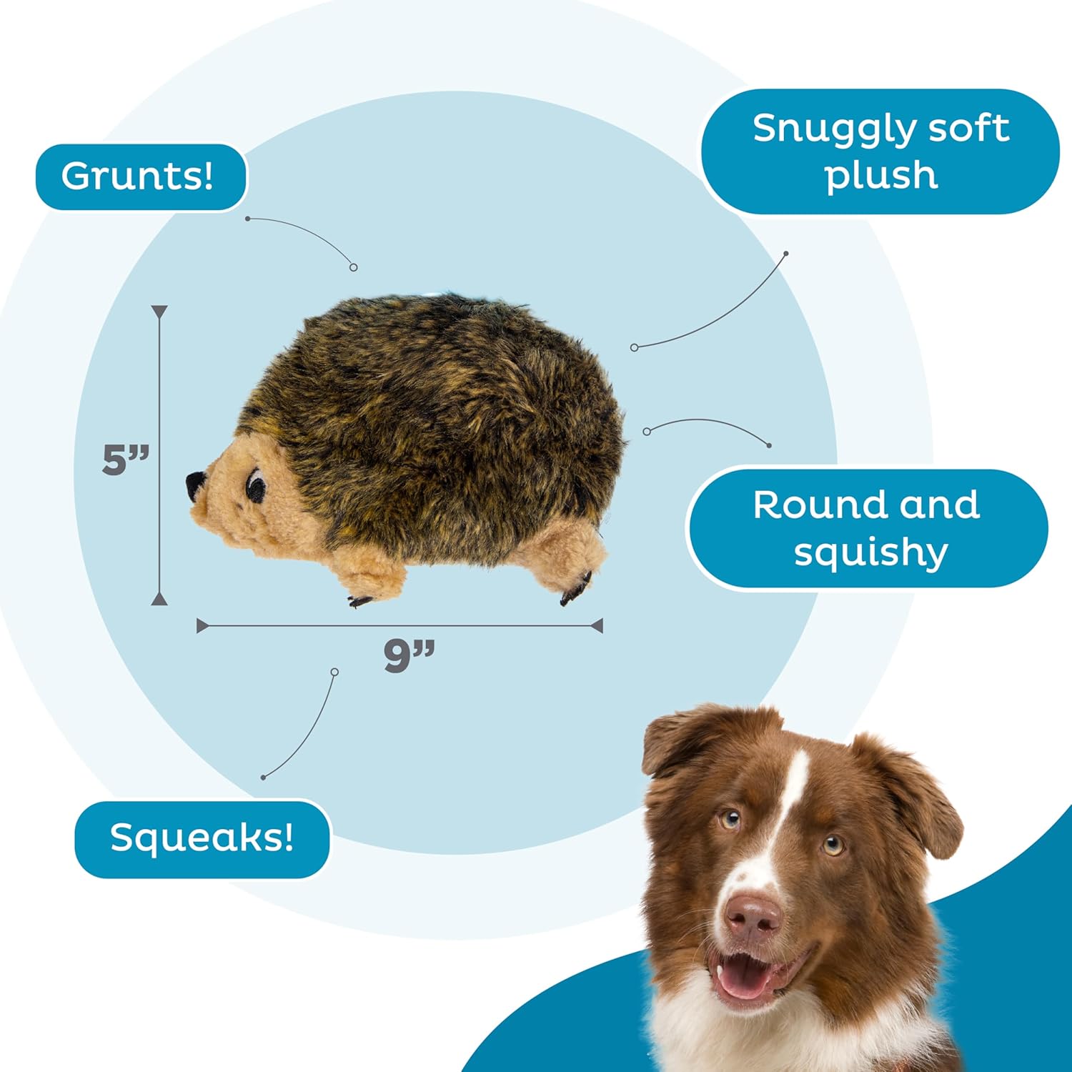 Outward Hound, juguete de peluche Hedgehogz para perro, tamaño mediano