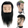 Yiifiulyn Cabeza de maniquí de cabello humano con barba, cabeza de...