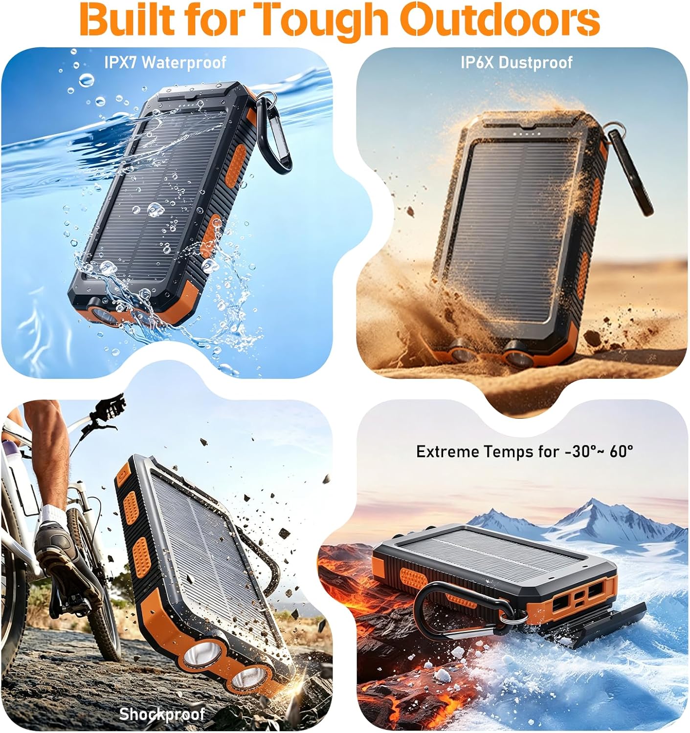 Banco de energía solar 38800mAh cargador portátil para teléfono con...