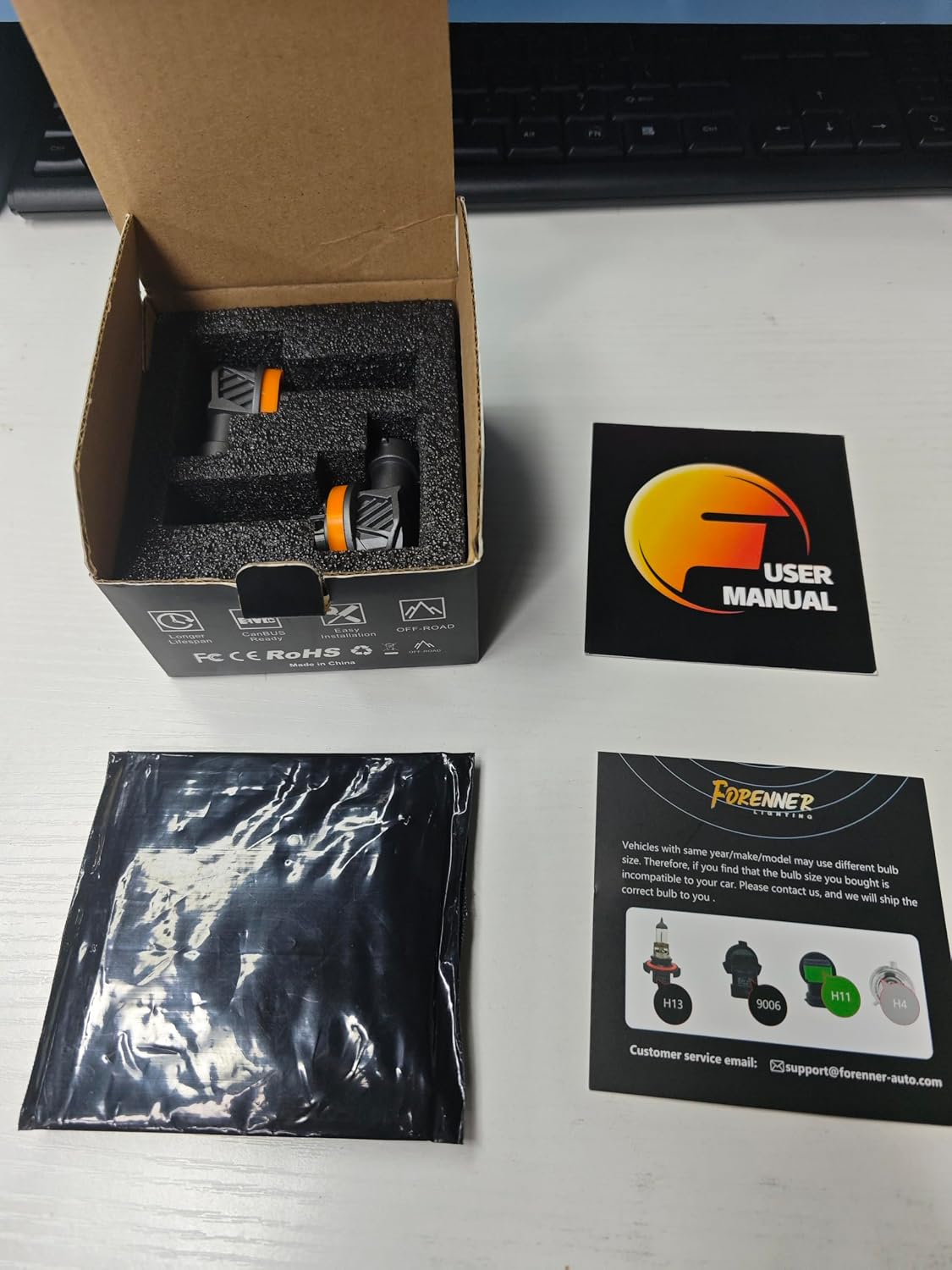 FORENNER Bombillas H11 mejoradas, 36000 lm, 900% ultra brillo, 6500...