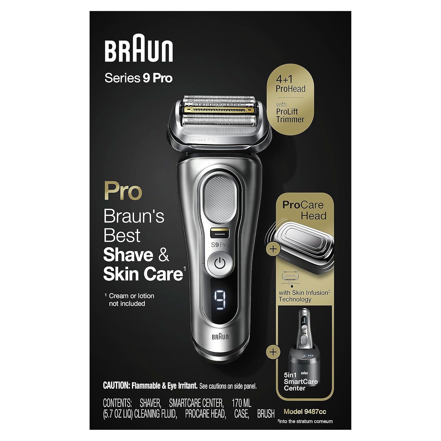 Braun Series 9 Pro 9487cc Afeitadora eléctrica para hombre, para us...