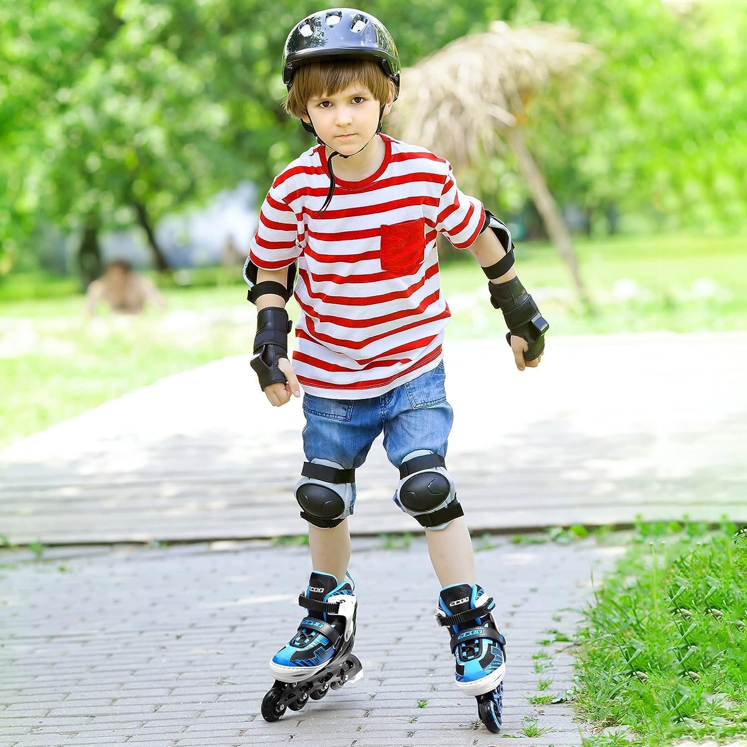 ECOO Patines en línea ajustables para niños y niñas de 5-8 y 8-12 a...