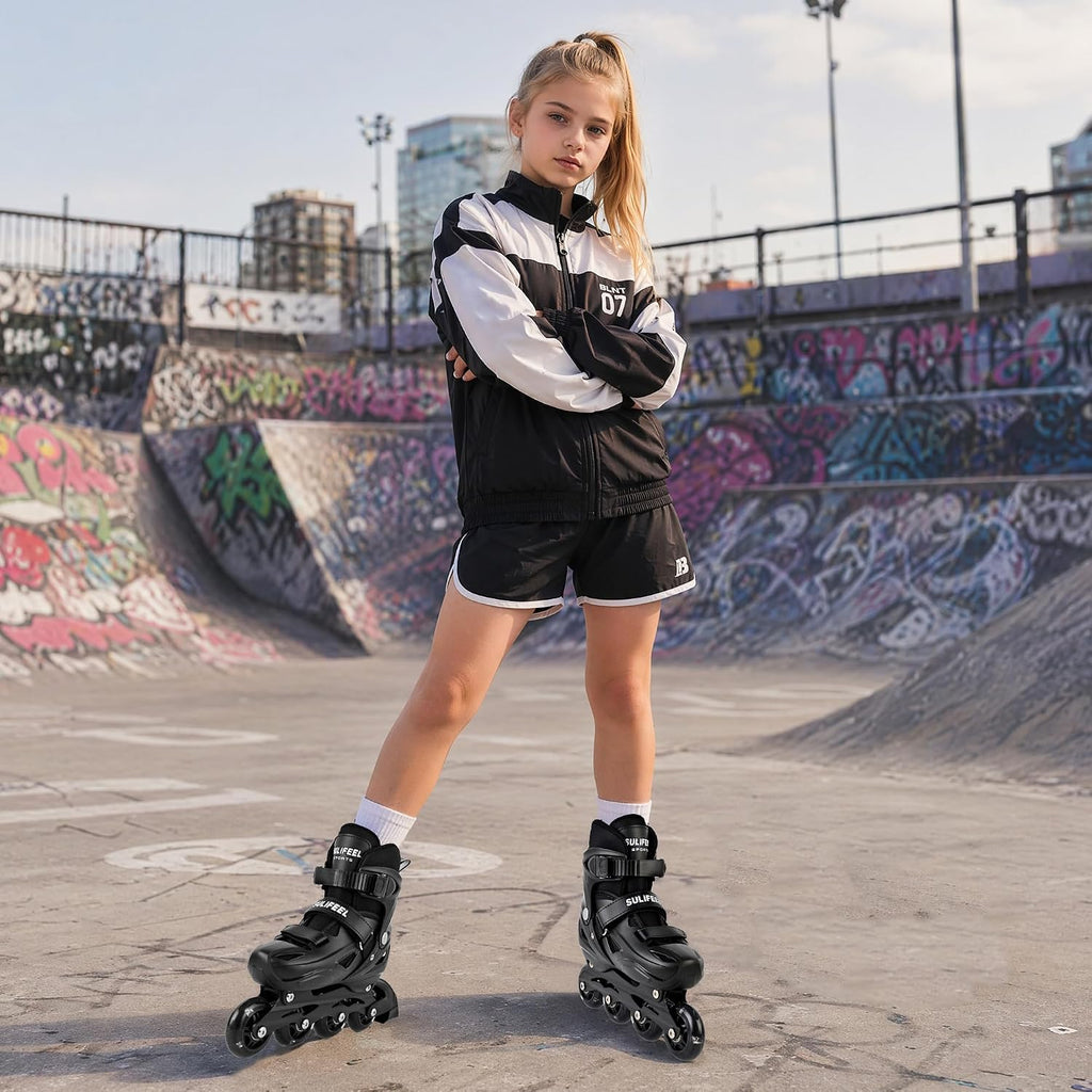 SULIFEEL Adjustable Light Up Kids Inline Skates Hard Shell Boys Gir...