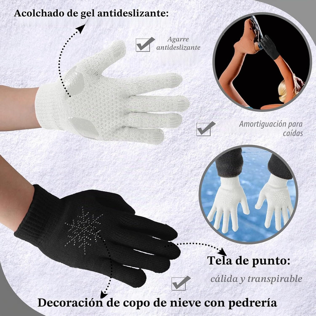 Jiuguva 3 Pares de Guantes para Patinaje sobre Hielo Accesorios de...