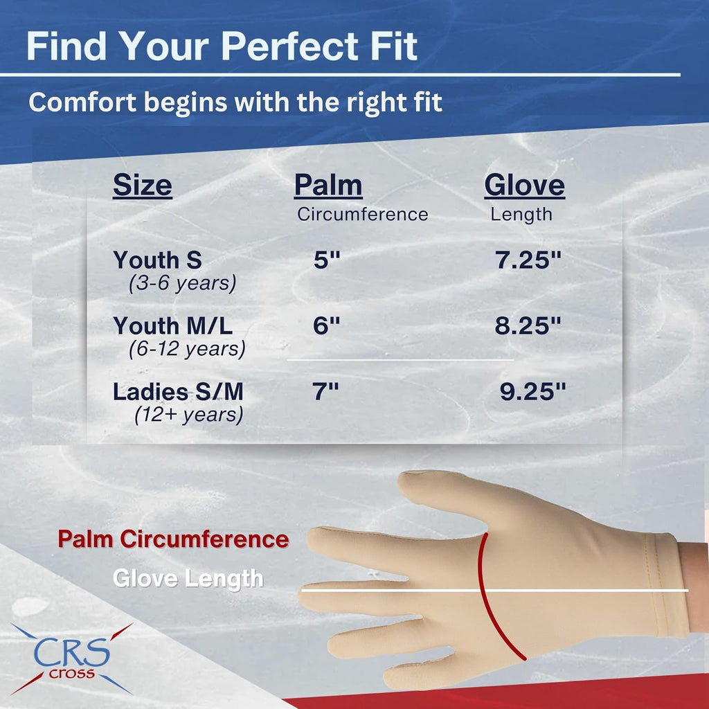 CRS Cross Competition Figure Skating Gloves | Fitted Stretch Spande...