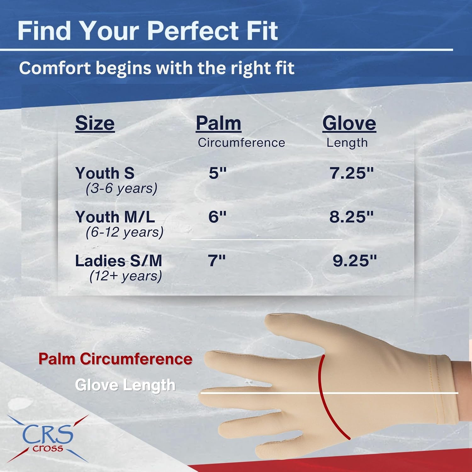 CRS Cross Competition Figure Skating Gloves | Fitted Stretch Spande...