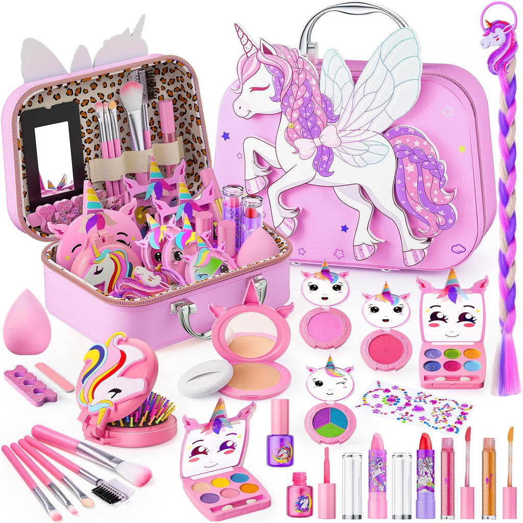 Beayuck Juego de maquillaje para niñas - Juego de juguetes de maqui...