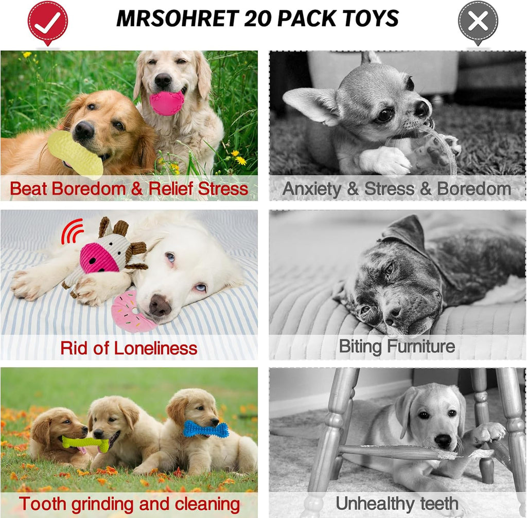 MRSOHRET 20 Piezas Juguetes Masticables para Cachorros en Dentición...