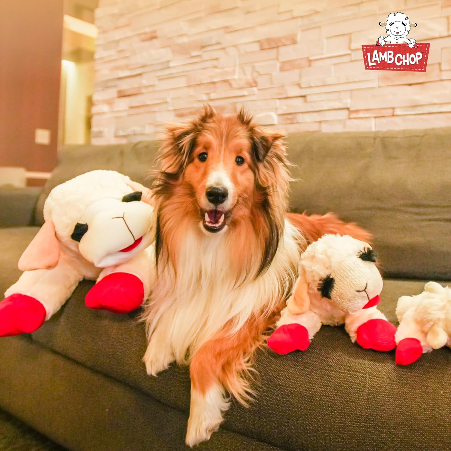 Multipet Licenciado oficialmente Lamb Chop Jumbo White Pelush Dog T...
