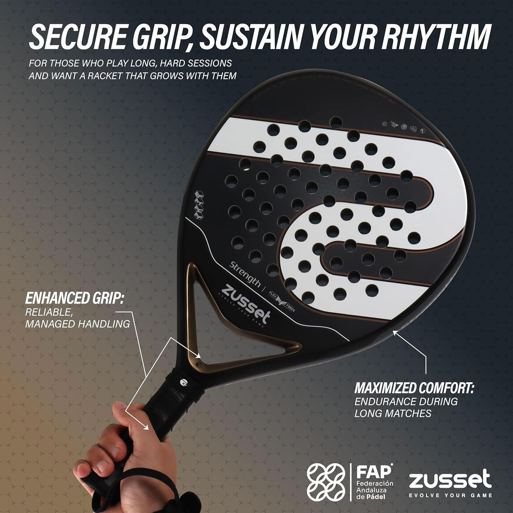 ZUSSET Pala de Padel Strength 2025 | Pala de Padel de forma redonda...
