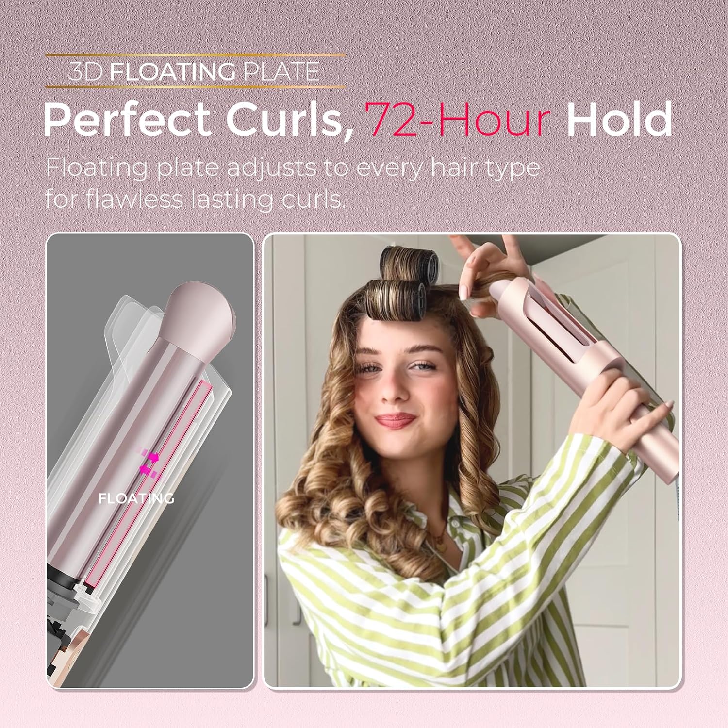 TYMO CurlPro Plus - Rizador giratorio automático, varita rizadora d...