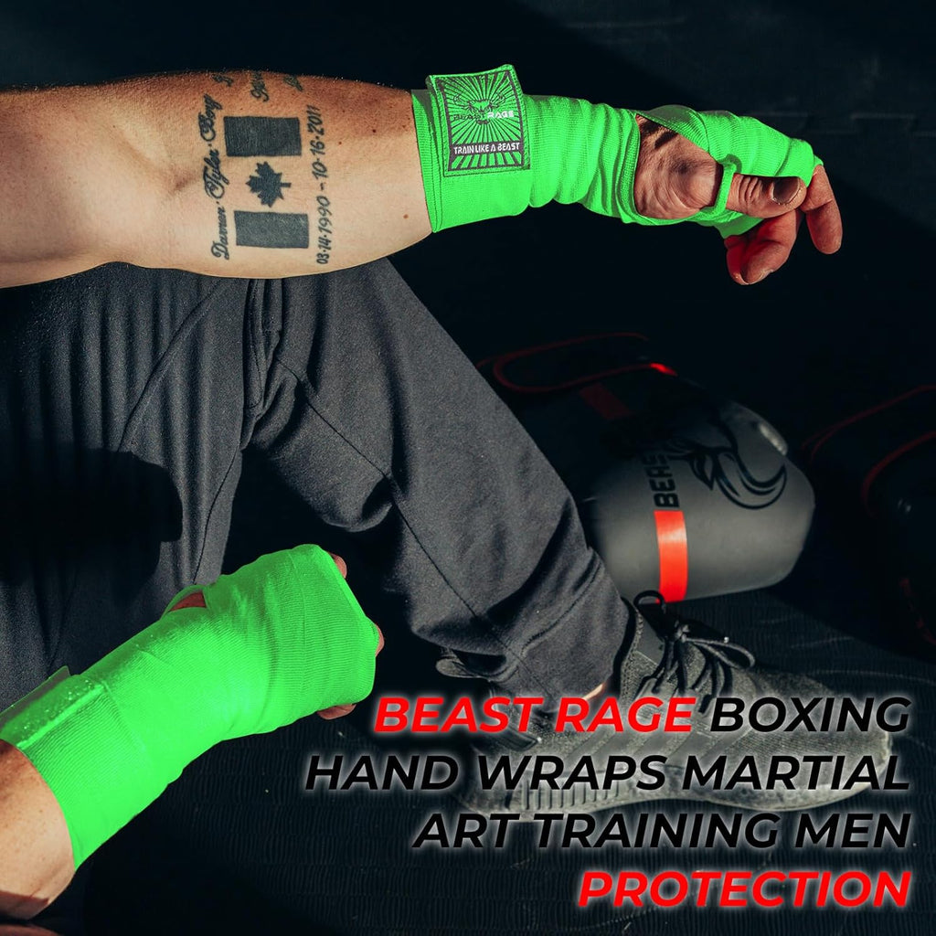 BEAST RAGE Vendas para manos de boxeo para MMA Kickboxing, muñequer...