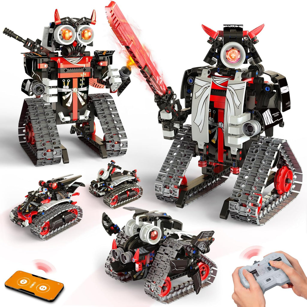 Opmind Kit de Construcción de Robot RC STEM 5 en 1, Control por APP...