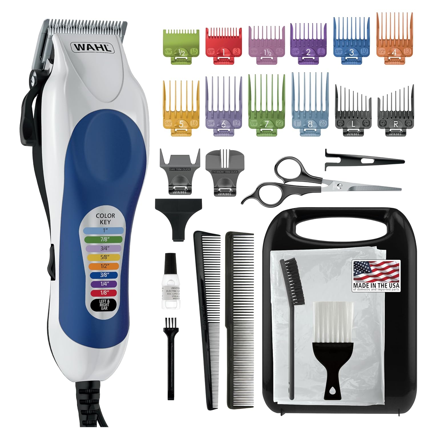 Juego de rasuradora de cabello completo Wahl Color Pro con accesori...